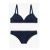 Women S Metallic Banding Padded Triangle Bra   Brief 0825381506