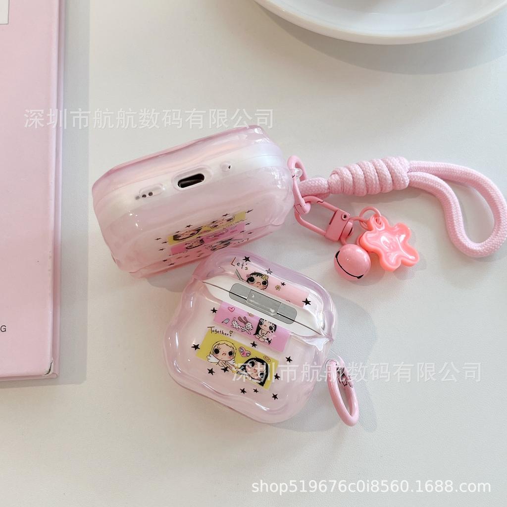 Through Powder Illustration Xiaoyu Is Suitable for AirPods Pro1 Protective Case AirPods 1 Apple Earphone Cover 11th Generation Pro1