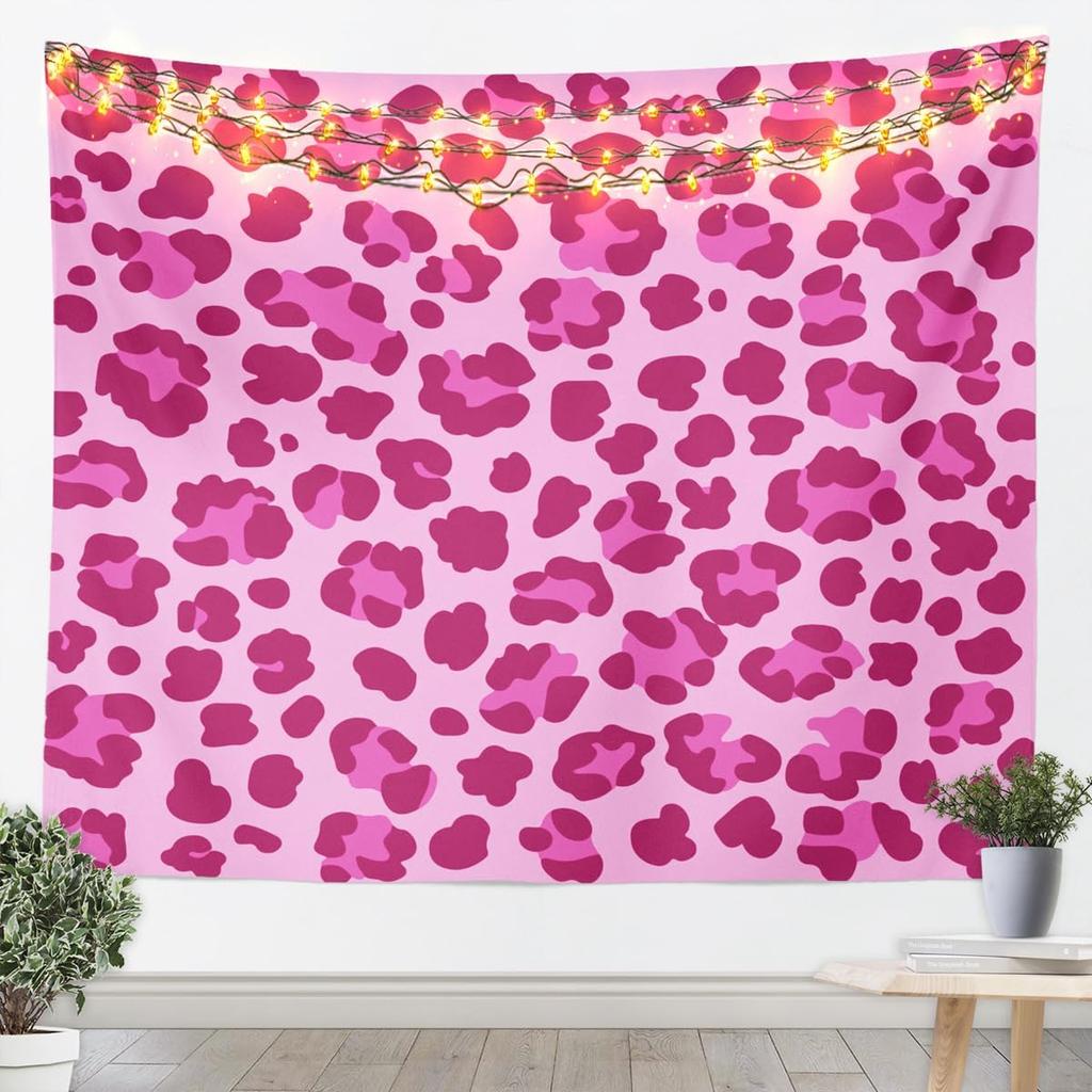 Rosy Leopard Tapestry Black White Zebra Wall Art Animal Print Wall Hanging Blanket For Living Room Bedroom Cheetah Home Decor