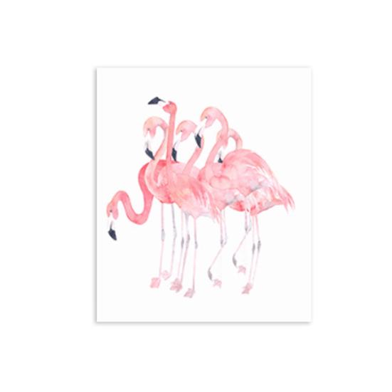 Watercolor Flamingo Canvas Painting Modern Living Room Bedroom Study Art Decor