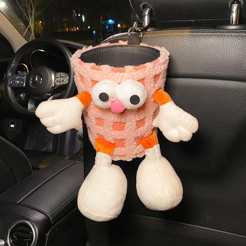 

Автомобильное мусорное ведро и комбинированная коробка для салфеток, ведро для хранения в салоне, подвесное хранилище для зонтов, мультяшное и причудливое One Size розовый