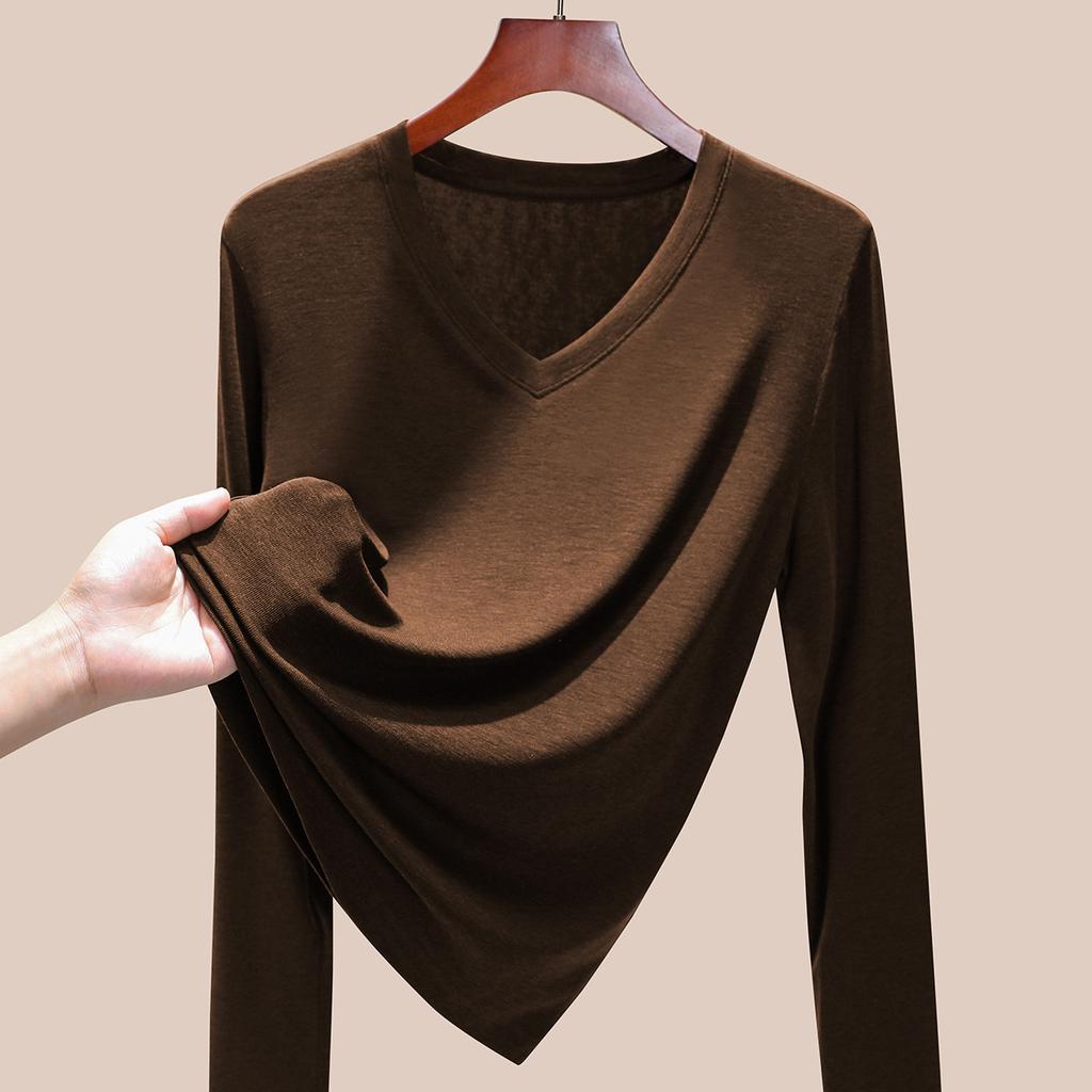 [Tencel + Sheep Wool] Bottom shirt women's thin inner with new slim top