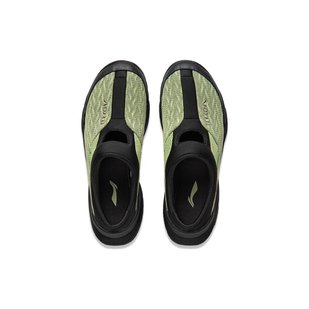 Li Ning Outdoor CF Tracing Scarpe da Trekking Slipper Ammortizzazione, Resistenti all'Usura Basse Casual Unisex Nero Verde AGLU177-1