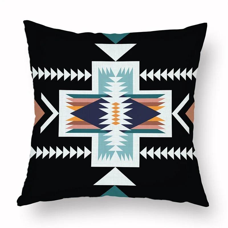 Office Living Room Home Pillowcase Geometric Exotic Ethnic Style Pattern Pillowcase Car Ornaments