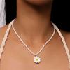 5Pcs Colorful Bead Choker Resin Plumeria Necklace Fashion Flower Beaded Necklace  Daily Wear