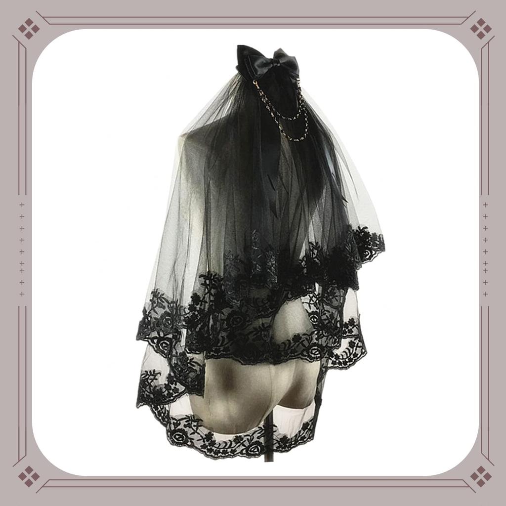 Kopfschmuck Gothic Lolita Hut Blumenkopfschmuck Spitzenschleier Lolita Charm Blumendekoration Halloween Kopfaccessoire Gothic Punk Lolita Kopfschmuck Bühne