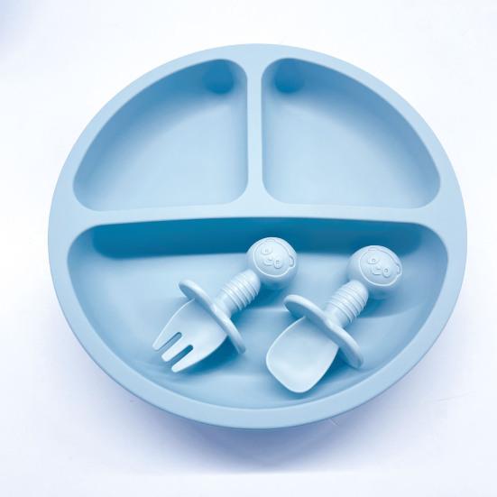 Silicone Toddler Cutlery Set with Suction Plate Forks And Spoons for Independent Feeding BPA Free Baby Led Weaning Supplies