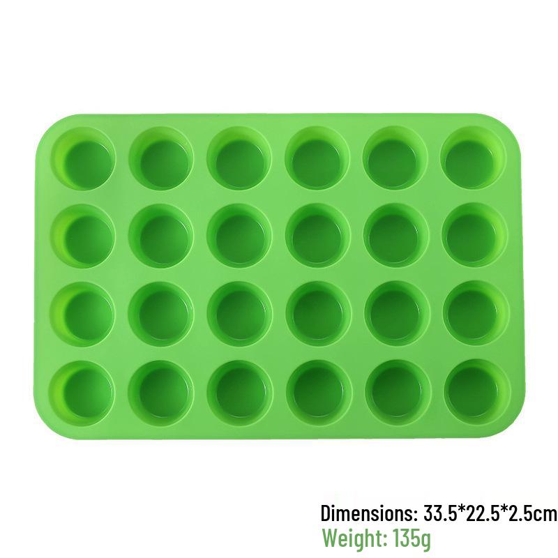 Heat-Resistant Silicone Mold: 24-Cell, 12-Cavity for Jelly, Biscuits, Cakes, Pudding, Muffins