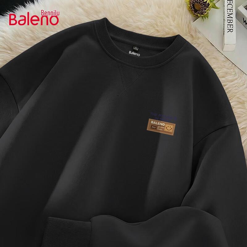 Baleno Men's Heavyweight Letter Graphic Round Neck Sweatshirt