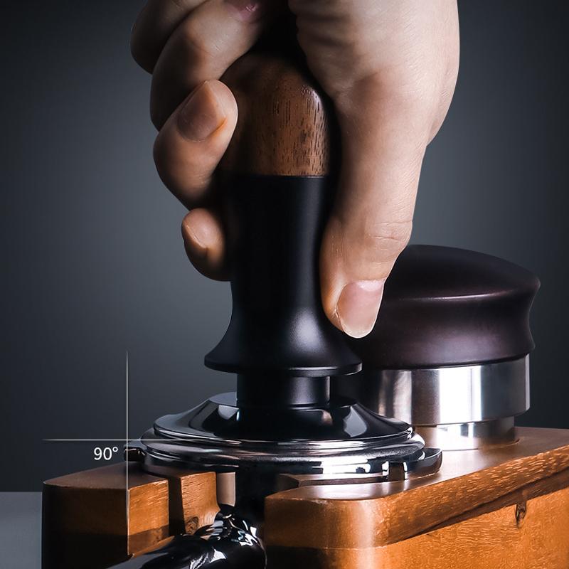 51/53/58MM Walnut Wood Espresso Tamper Manual Press Coffee Tamper Constant Pressure Coffee Hammer Home Cafe Accessories Tools