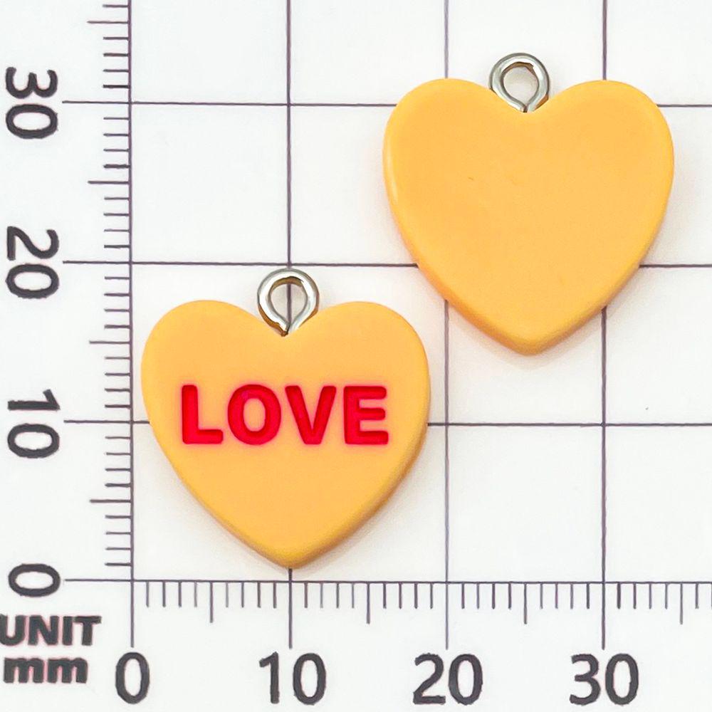 12-Color Resin Heart LOVE Letter Pendants for DIY Jewelry