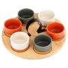 Schalen-Set auf Holztablett zum Servieren von Saucen, Snacks 139748