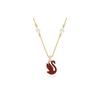 Swarovski Swan Necklaces Womens Gold/Red
