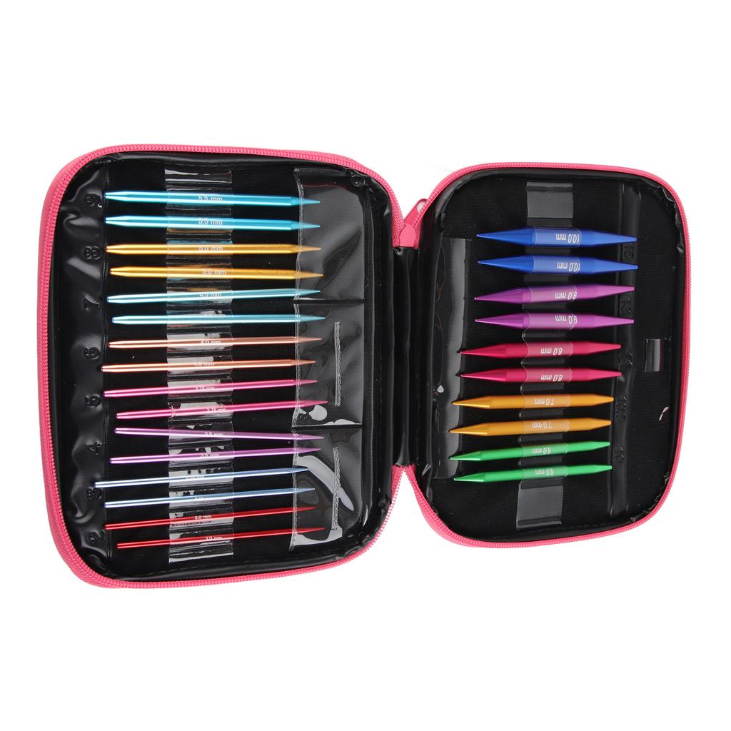 Interchangeable Needles Set Colorful Aluminum Circular Knitting Needles Ring Set for DIY Craft