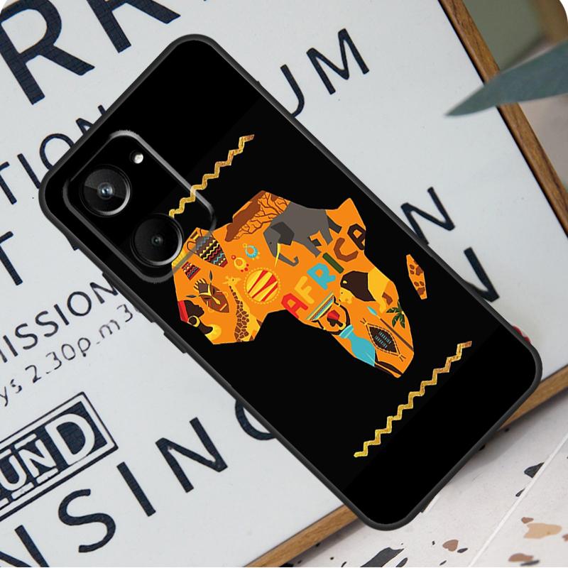 

Карта Африки Африканські тканини для Realme C67 C55 C53 C51 C35 C33 C31 C30 C25s C21Y GT Neo 6 GT5 9 10 11 12 Pro Plus Case Realme 11 Pro Plus