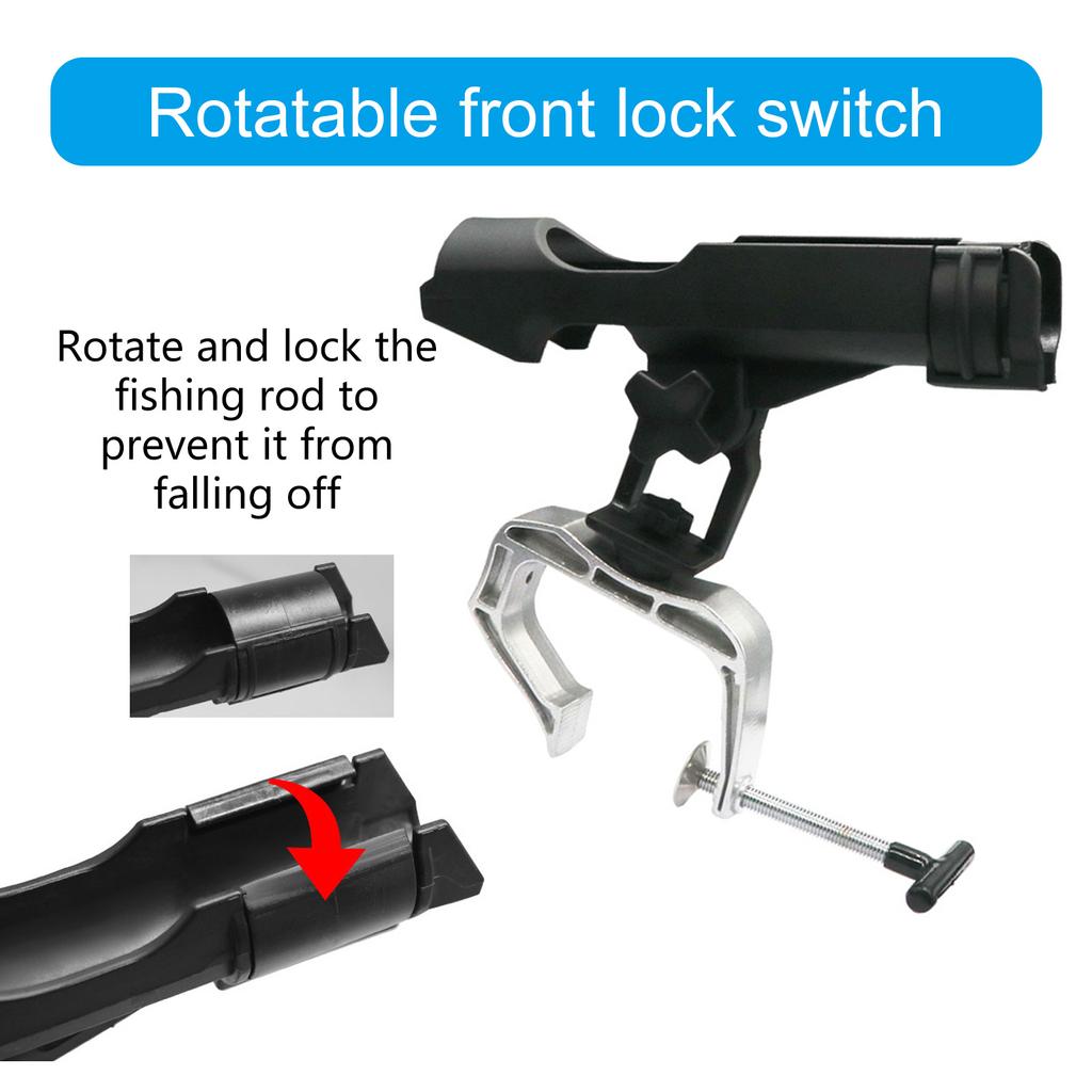 Fishing Rod Holder Quick Installation Clamps Mount Stand Fishing Gear Accessory Aluminum Lock Rod Device Rod Bracket
