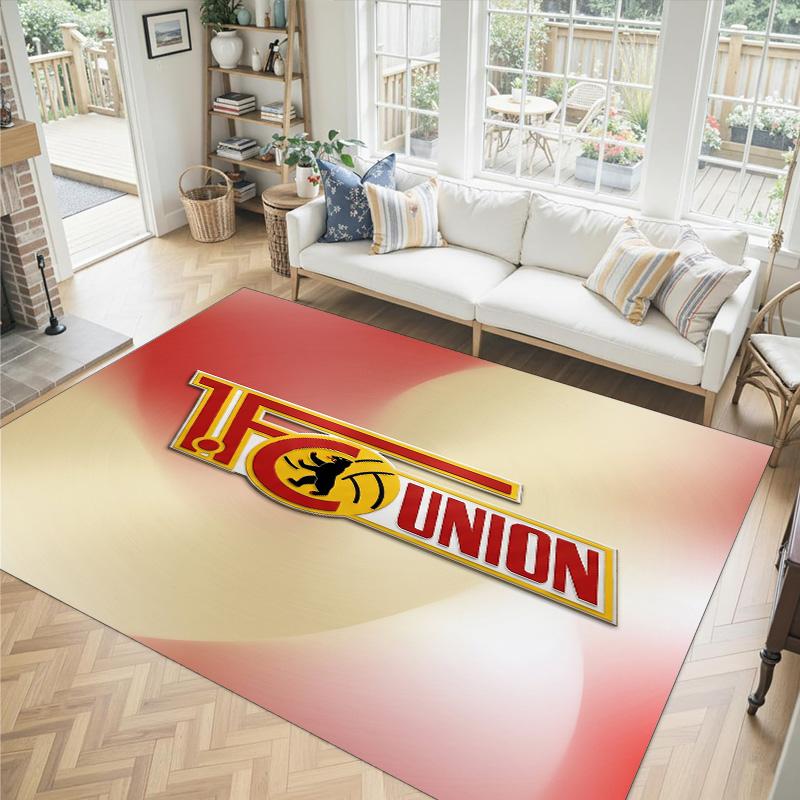 Union Berlin FC Design Crystal Velvet Carpet Cozy Non?Slip Printed Rug For Bedroom Living Room Entrance