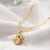 Stainless steel bubble English 26 letter necklace pendant personalized three-dimensional collarbone chain with jewelry