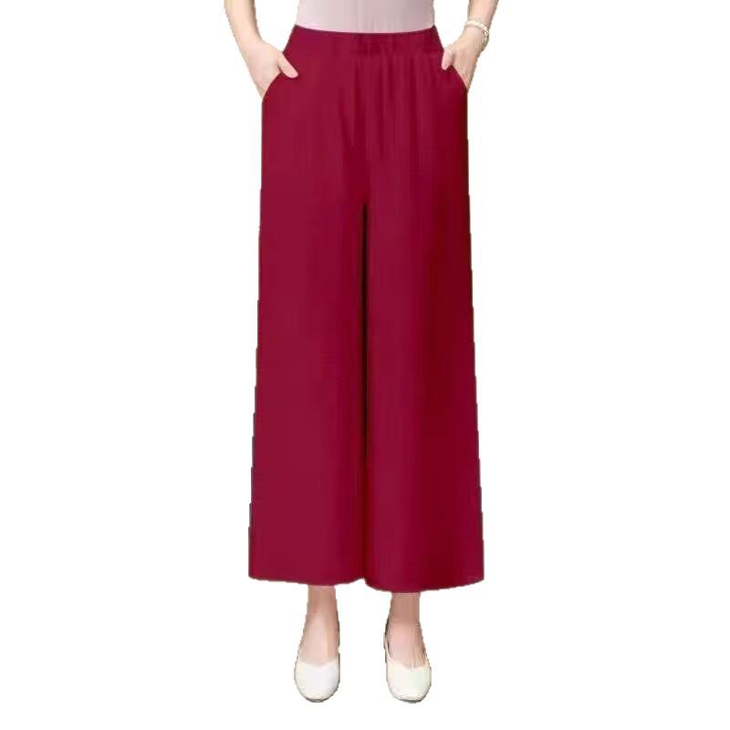 Ice Silk Cotton Linen High-Waist Wide-Leg Pants for Women - Summer 2026 Collection