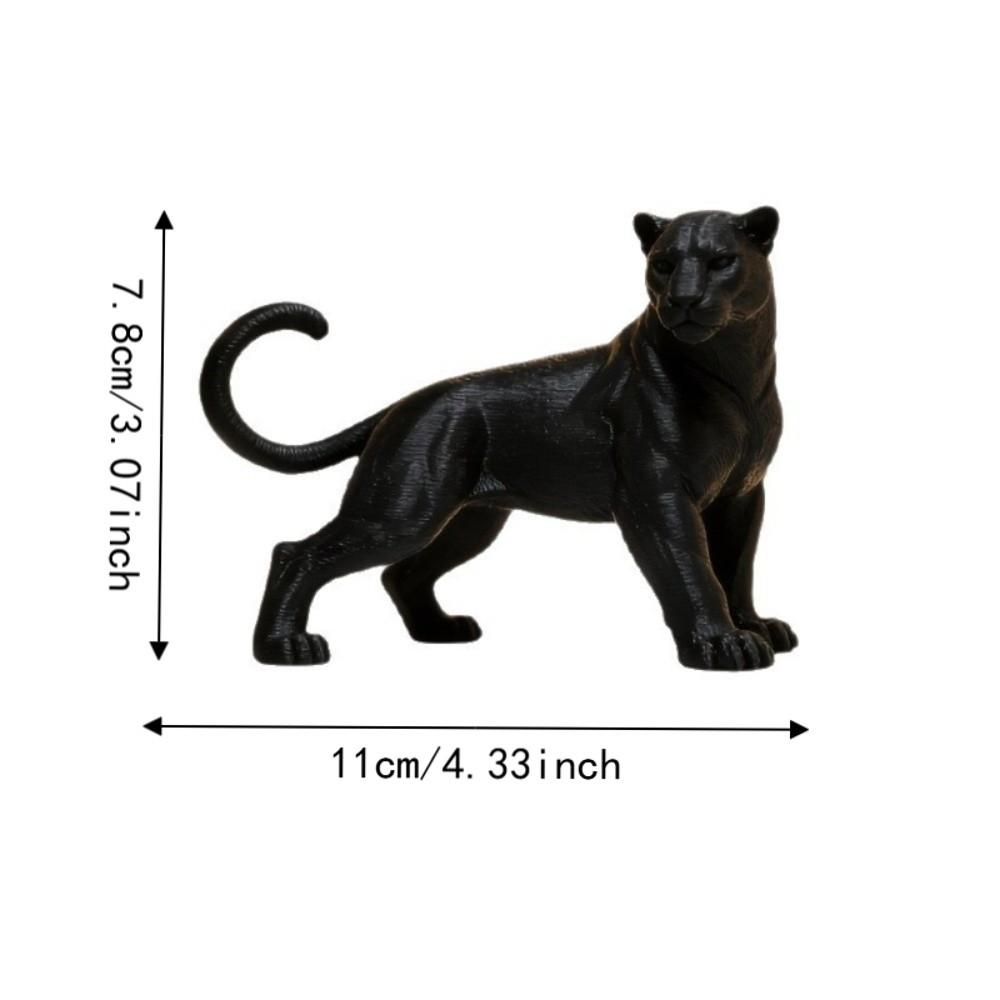 Head Turning 3D Printing Panther Statue Standing Posture Leopard Figure Gift