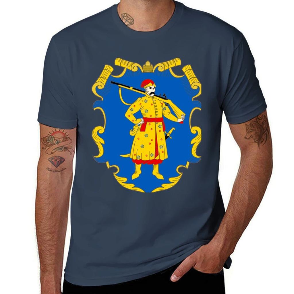 Zaporozhian Host Coat Of Arms Tshirt Soft Casual Short Sleeve Cotton Tee