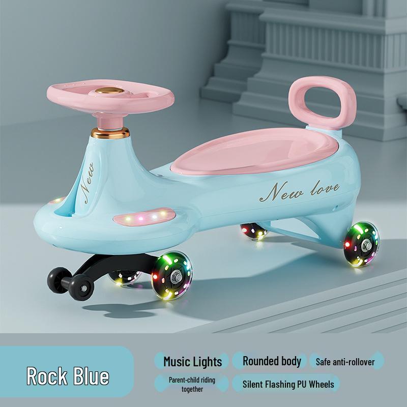 Children's Twist Car with Silent Wheels - Ages 1-8 & Adults, Anti-Rollover and Anti-Fall Scooter Toy