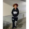 Womens Oversized Hooded Sweatshirt With Puff Letter Print Streetwear Casual Top