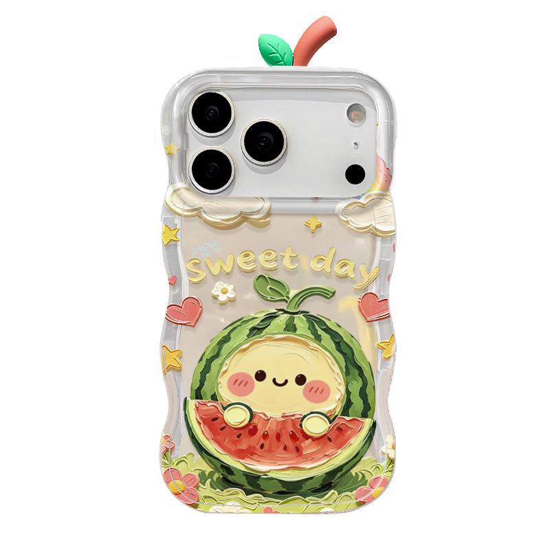 Oil Painting Watermelon Is Suitable for Apple 11promax Mobile Phone Case Iphone11 Transparent 11 Double Bracket 11 Cute Anti-drop