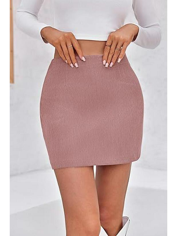 Women's Corduroy High-Waisted A-line Pencil Mini Skirt - Autumn Casual Style