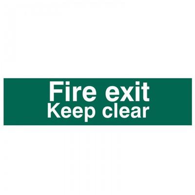 Scan Fire Exit Keep Clear Text Only - Pvc Sign 200 X 50mm