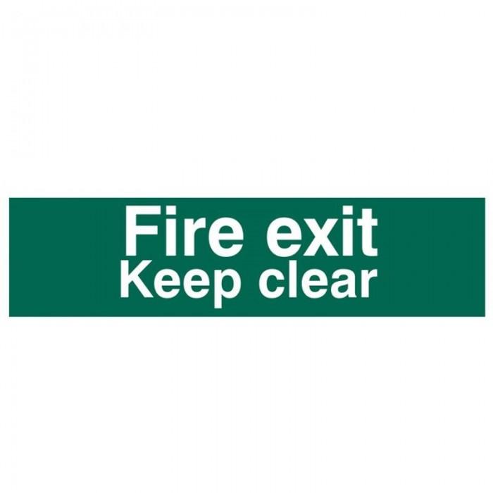 Scan Fire Exit Keep Clear Text Only - Pvc Sign 200 X 50mm