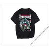 Motorcycle European and American Fun Graffiti Cartoon T-shirt Summer Casual Loose Men's and Women's T-shirt