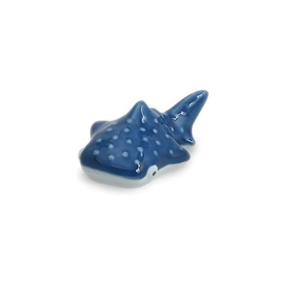 Natural69 Hasami Ware Chopstick Rest, Whale Shark, Bright Blue, Ornament, Dishwasher Safe, Made in Japan, Ceramic, Gift, Hasami Ware, Whale Shark,