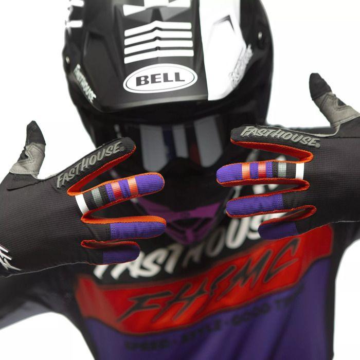 Gants - Fasthouse - Elrod Evoke - Noir/Purple - Respirant - Coupe fine