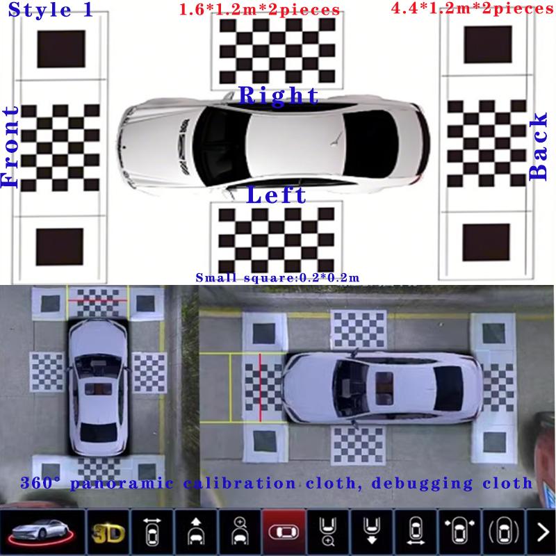 

Car panoramic 3D 2D Calibration Cloth 360-degree Camera Surround Bird s-eye View System Debugging Cloth Special 4 Pieces/set debug cloth 2B2S