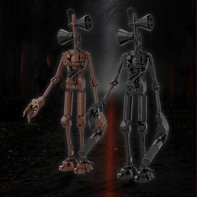 MOC Klassiker Horror Spiel Szene Siren Head Klassisches Mechanisches Monster Baustein Montage Modell Mechanischer Roboter Junge Spielzeug Geschenk