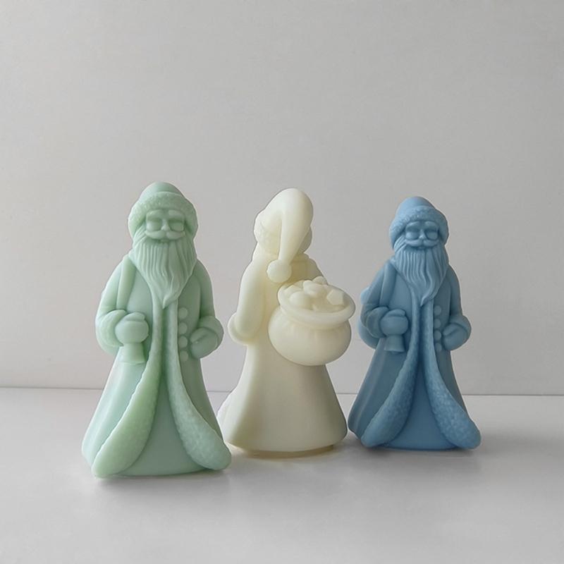 Christmas Santa Silicone Mold DIY Epoxy Resin Molds Table Ornament Mould Scented Candle Plasters Making Tool Easy Clean