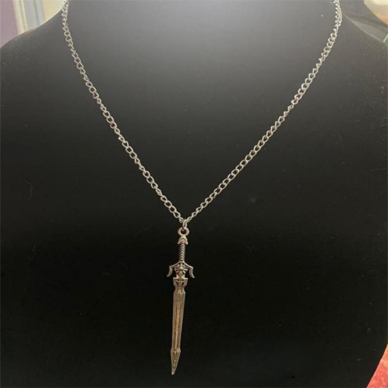 Vintage Schwert Anhänger Halskette Punk Stil Kreuz Zinklegierung Unisex Schmuck