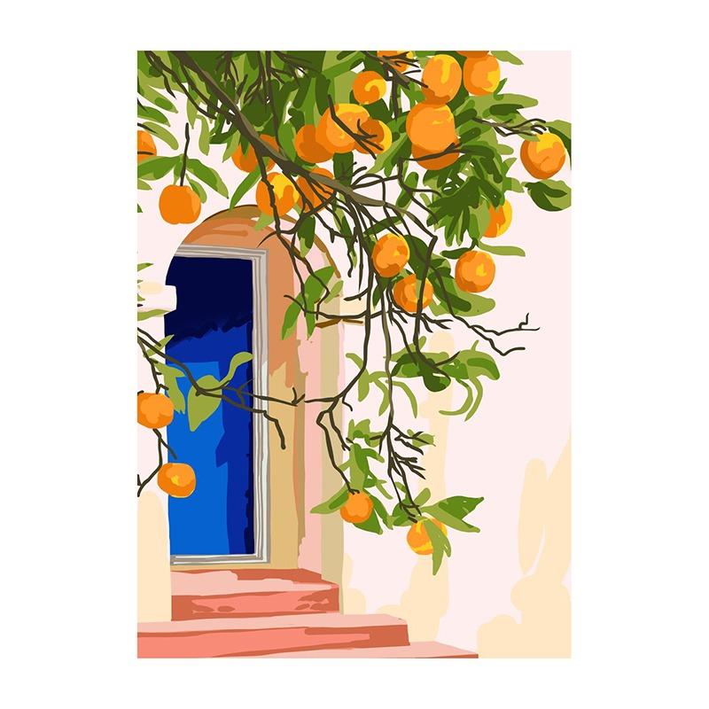 Summer Illustration Canvas Paintings Nature Poster Sweet Morocco Print Wall Art Picture for Living Room Home Decoration