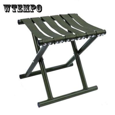 Taburete plegable militar de acero al carbono, silla de lona duradera, banco de pesca, silla portátil, muebles simples