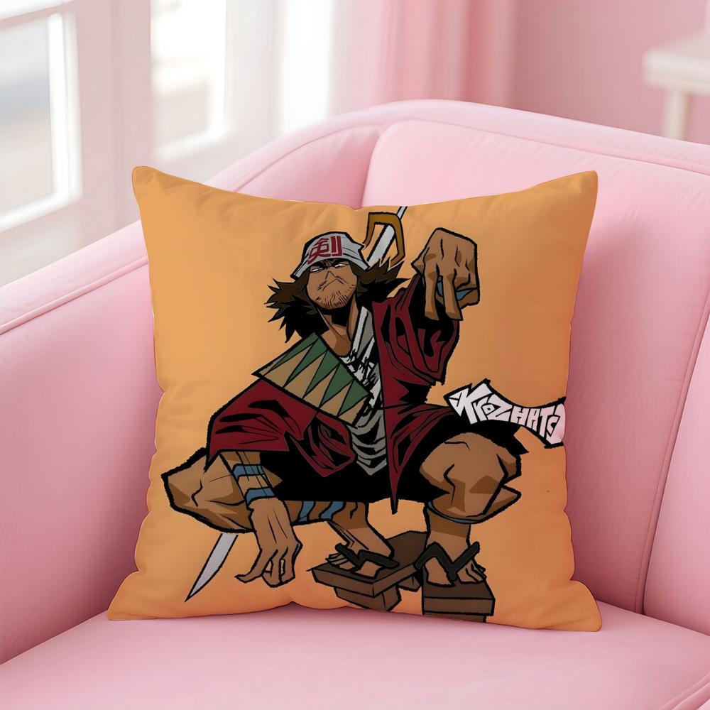 Anime SSamurai CChamploo Cushion Cover Pillowcase Short Plush Invisible zipper Room Sofa Cushion Cover
