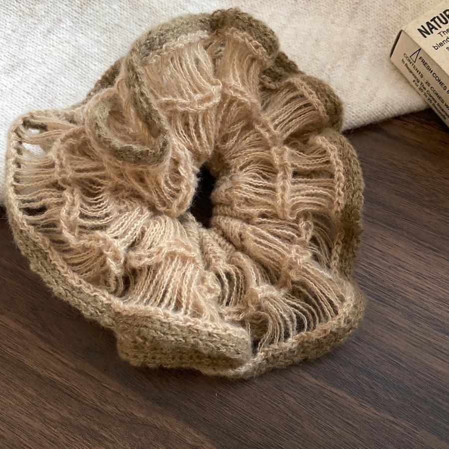 Podzimní a zimní korejská verze líného stylu vlněná pletená krajková čelenka dámská vysoce kvalitní velká gumička do vlasů univerzální vlasy