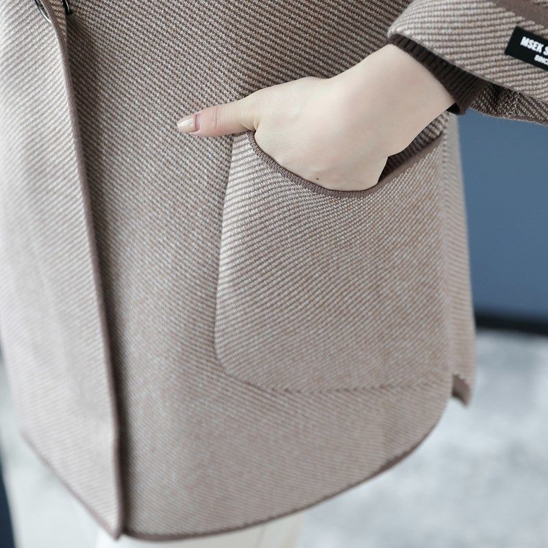 Spring Autumn Middle Age Coat Women Fashion Korean Slim Casual Woolen Coats Overcoats Female Outerwear