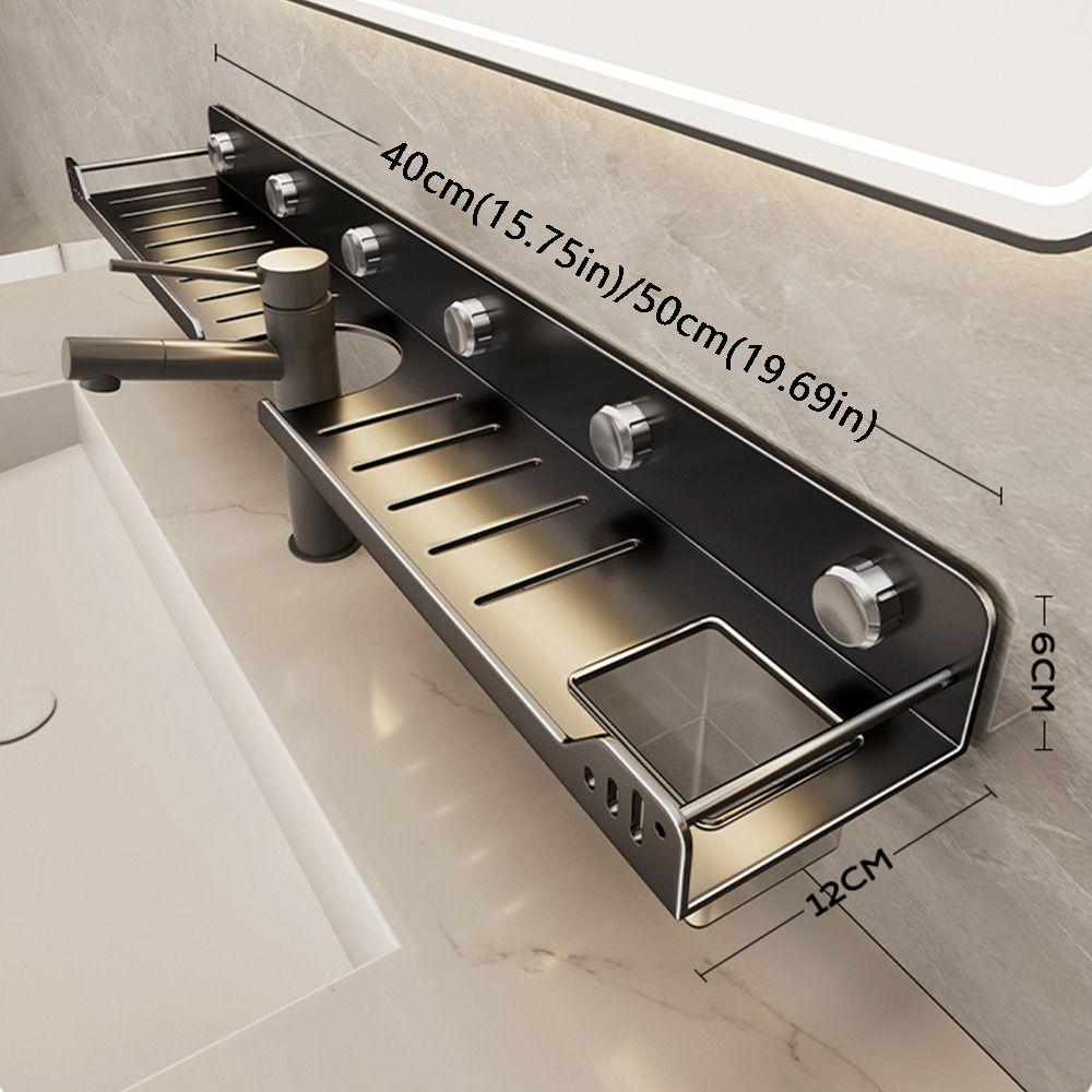 Suction Cup U-Shaped Storage Rack No-Drill Wall Display Shelf  Washbasin