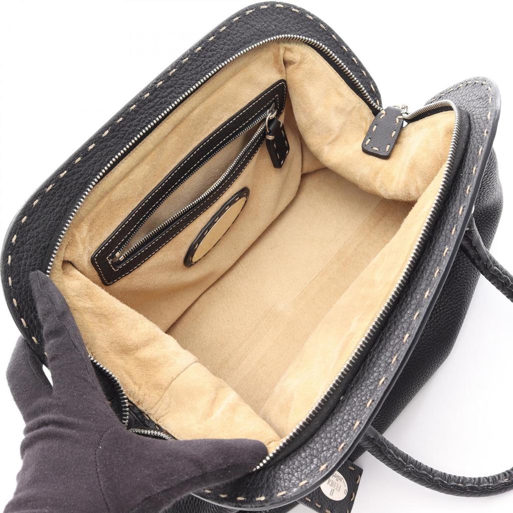 Used FENDI Selleria Doctor's Bag Handbag leather Black Used Women