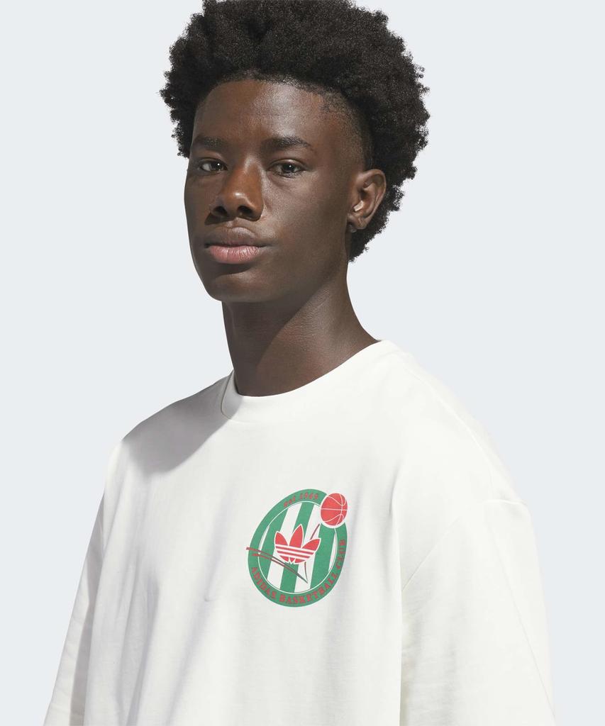 ADIDAS Basketball Crest Tee - White:Green / Kd3614