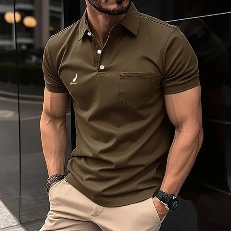 Summer New Men's Casual Short-Sleeved Polo Shirt Office Fashion Lapel Collar T-Shirt Men's Breathable Polo Shirt Men's Clothing