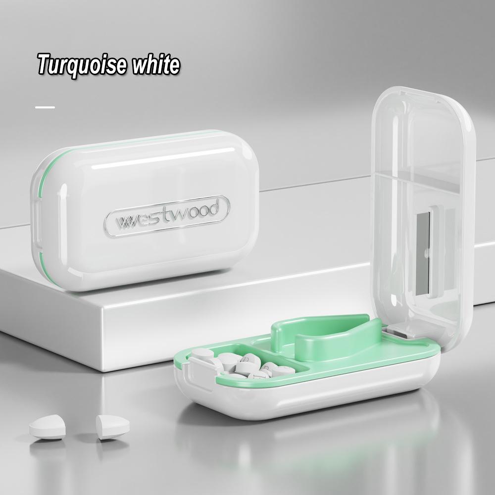 Pill Cutter Invisible Storage Box Portable 2 In 1 Mini Medicine Tablet Medicine Small Small Medicine Box Health Pills Case