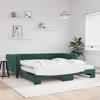 VidaXL Daybed and Trundle Bed and Mattress Dark Green 100x200 Cm Velvet 3196724