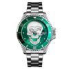 Hot-selling watch, fashionable rhinestone-encrusted skull, luminous men's waterproof quartz watch